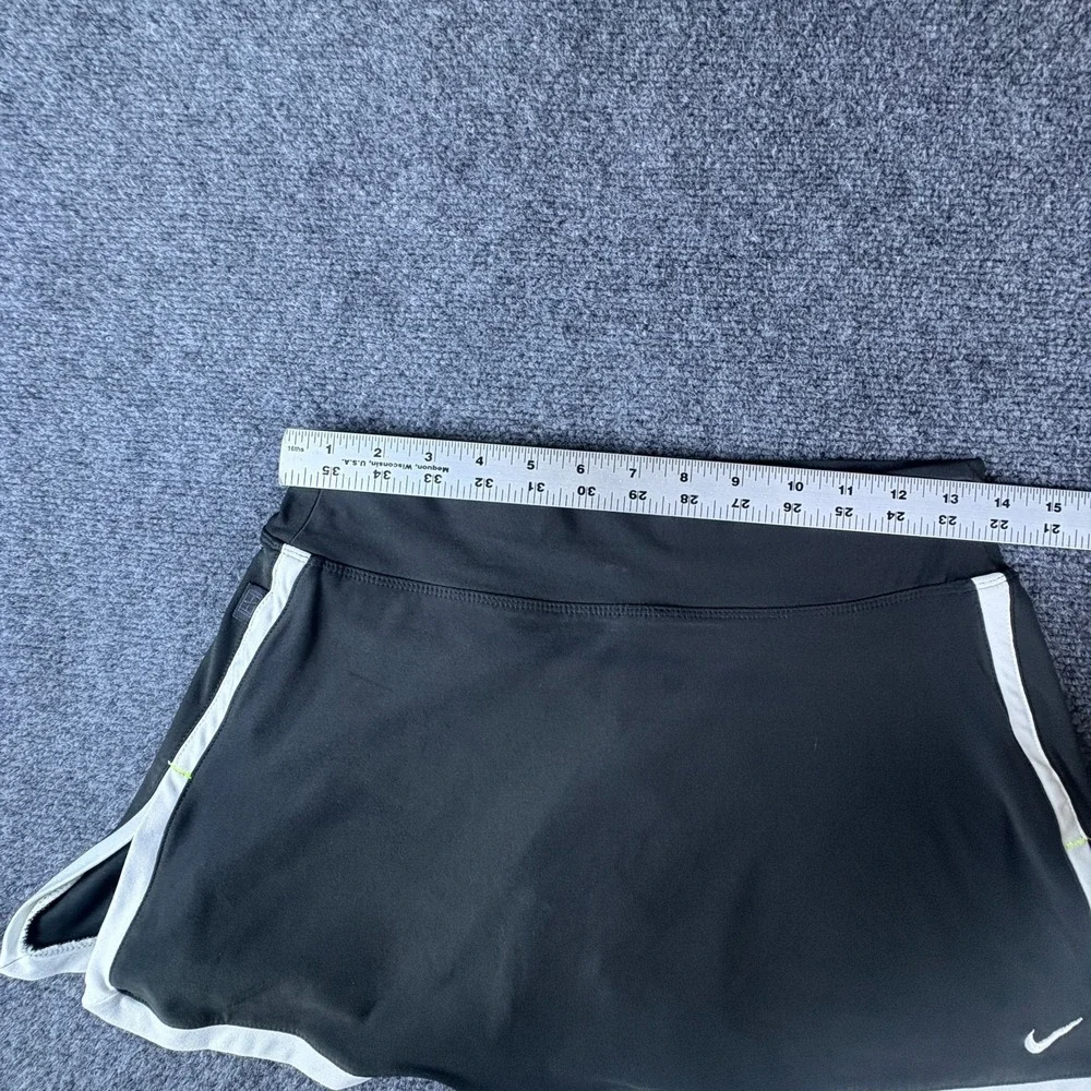 Nike Dri-FIT Tennis Inner Skirt Womens 28x12 Black White Trim Logo Athletic Golf
